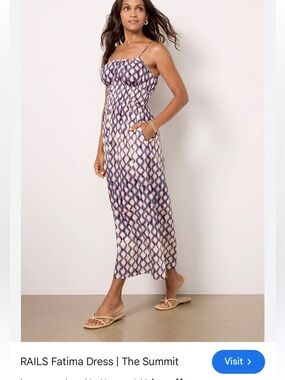 Rails Fatima Dress w/ a diamond pattern with a smocked waistband. New w/o tag